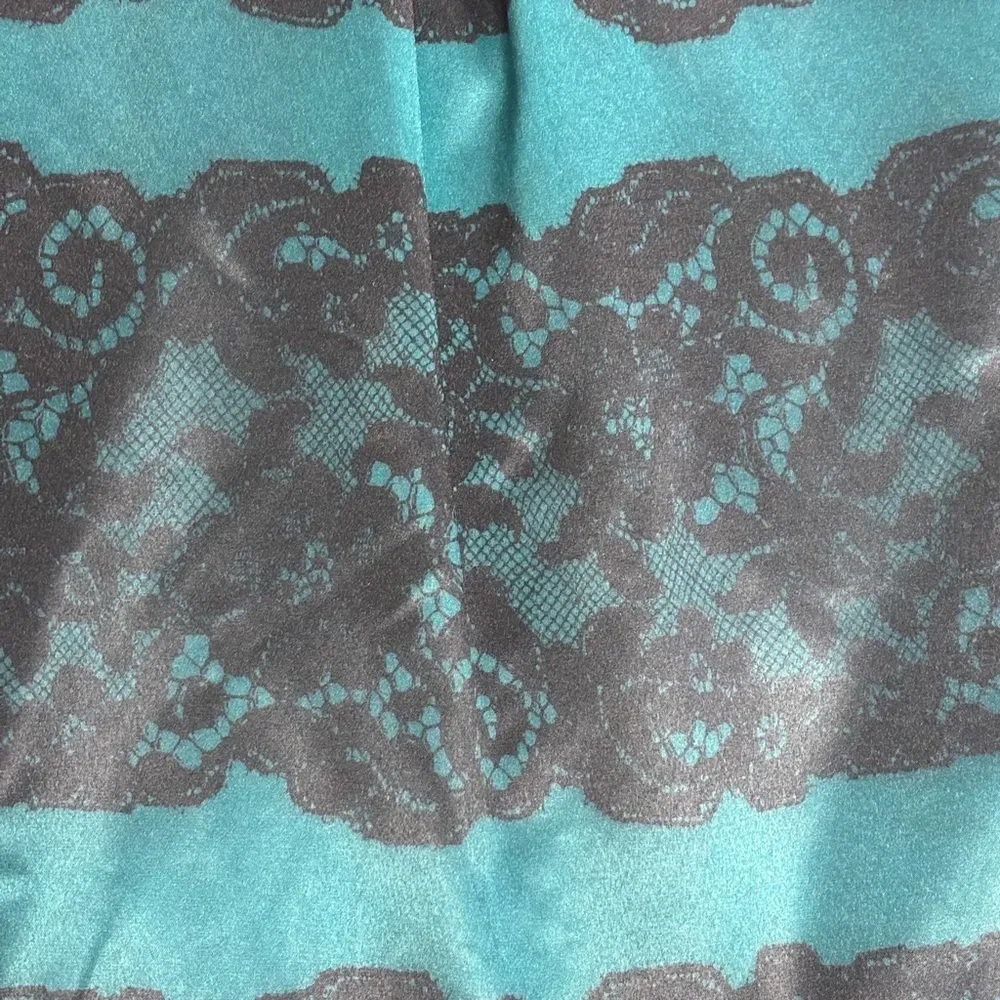 The Limited Black Lace Print Satin A-line Mini Skirt